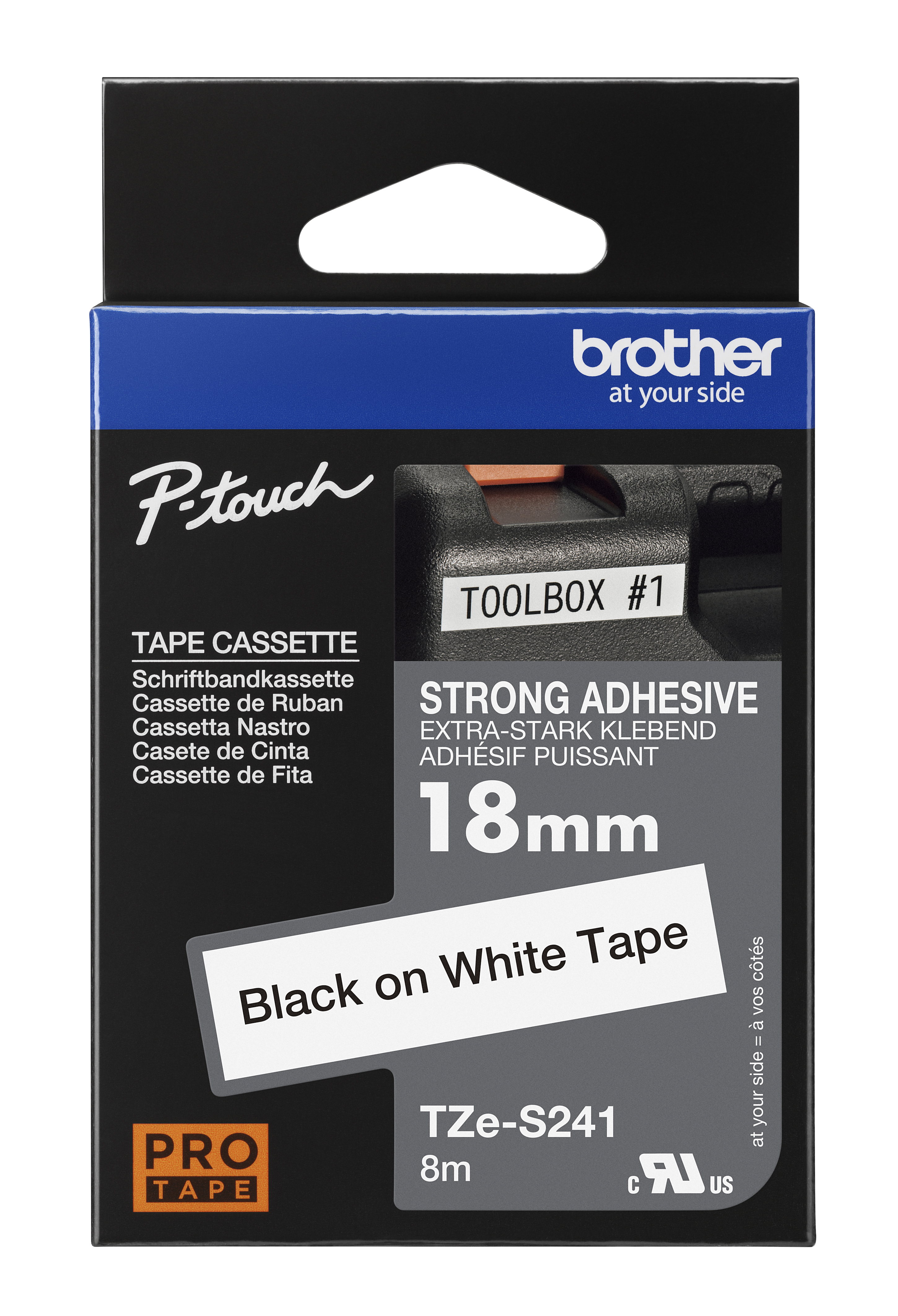 BLK/WHI 18mm PRO TAPE